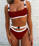 2019 Sexy White/Red High Cut Out Biquini