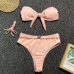 Turmeric High waist bikini 2019 micro Sexy neon swimsuit female Push up buckle swimwear