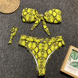 Turmeric High waist bikini 2019 micro Sexy neon swimsuit female Push up buckle swimwear