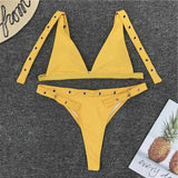 Neon Adjustable Bikini 2019 Sexy Thong Swimsuits For Woman Push Up Swimming Suit