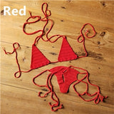 Cotton 13 Color Hand Crochet Micro Swimwear Women's Extreme Mini Sexy Bikini Set Sunbathing Bikini
