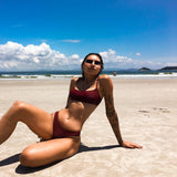 2019 New Summer Women Solid Bikini Set Push-up UnPadded Bra Swimsuit Swimwear Triangle Bather Suit Swimming Suit biquini