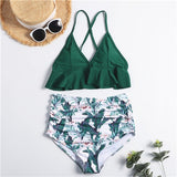New 2019 high waist bikini hot sell triangle swimsuits women bikini set